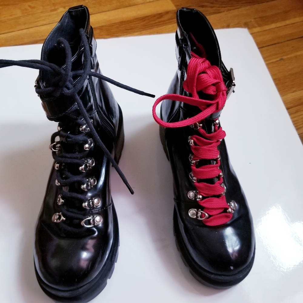 Jeffrey Campbell Czech Lace Up Combat Boots Size 8.5